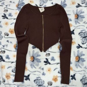 brown crop sweater